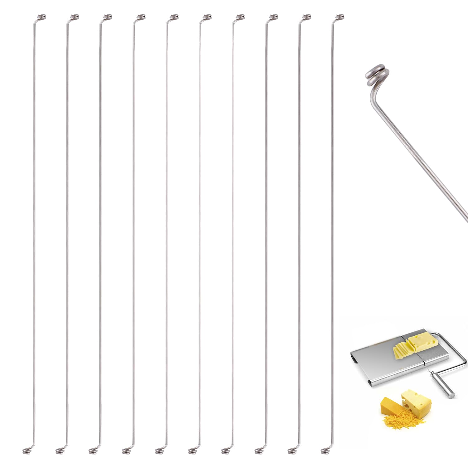 Photo 1 of 10pcs Cheese Slicer Wire, 5.5inch Cheese Slicer Replacement Wires Cheese Cutter Wires for Slicing Soft Cheeses, Pâtés