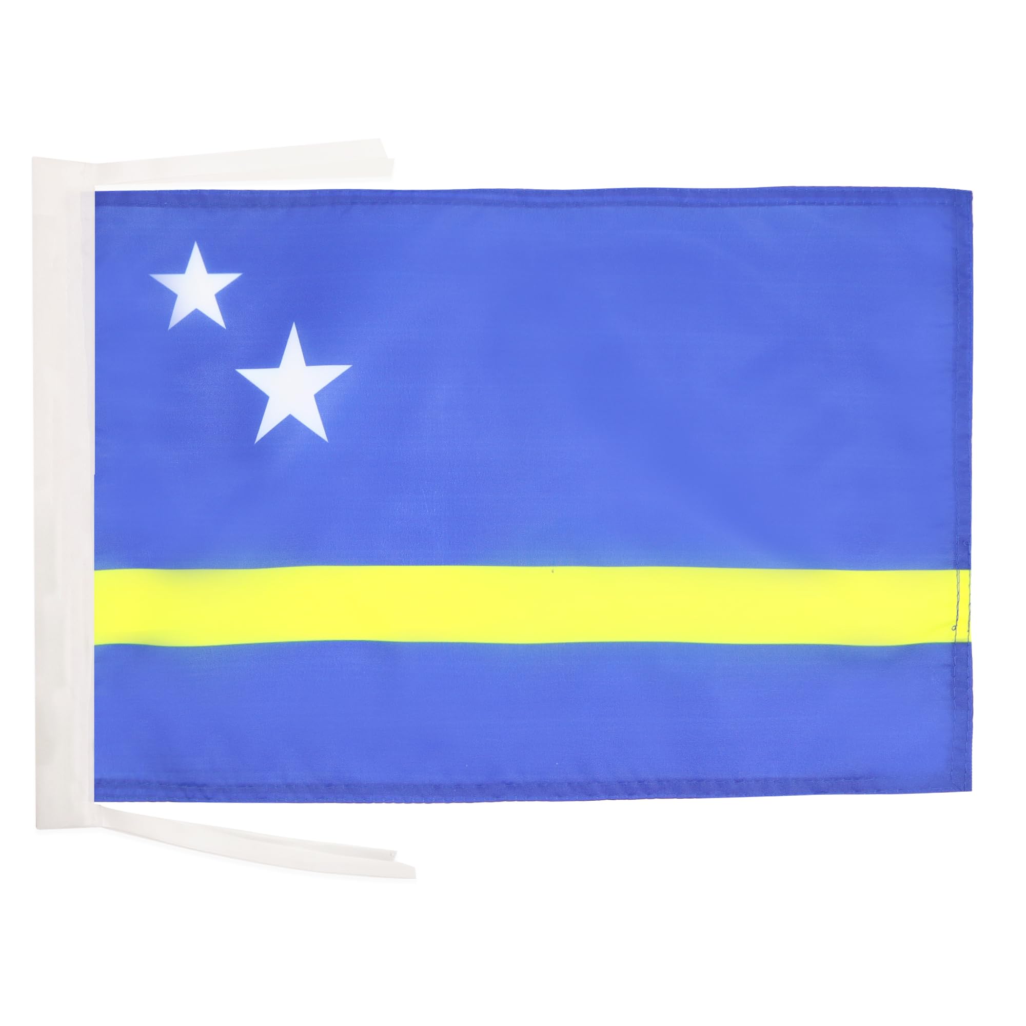 AZ FLAG - Curaçao Flag - 18'' x 12'' - 100% Polyester Curaçaoan Small Banner with Two Cords - Fade Resistant - Vivid Colors - 18x12 in - 45x30 Cm — image 1
