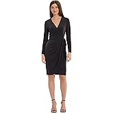 Maggy London Womens Long Sleeve Matte Jersey Wrap Career Office Workwear Desk to Dinner Event Guest of
