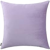 Jeneoo Set of 1 Decorative Throw Pillow Covers Soft Velvet Comfy Solid Square Couch Cushion Cover Decor (Lavender, 26 x 26 Inches)