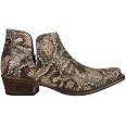ROPER Women's Shay Round Toe Casual Ankle Boots - Brown Faux Leather, Western Stitch, 1.5" Heel (Size 5.5)