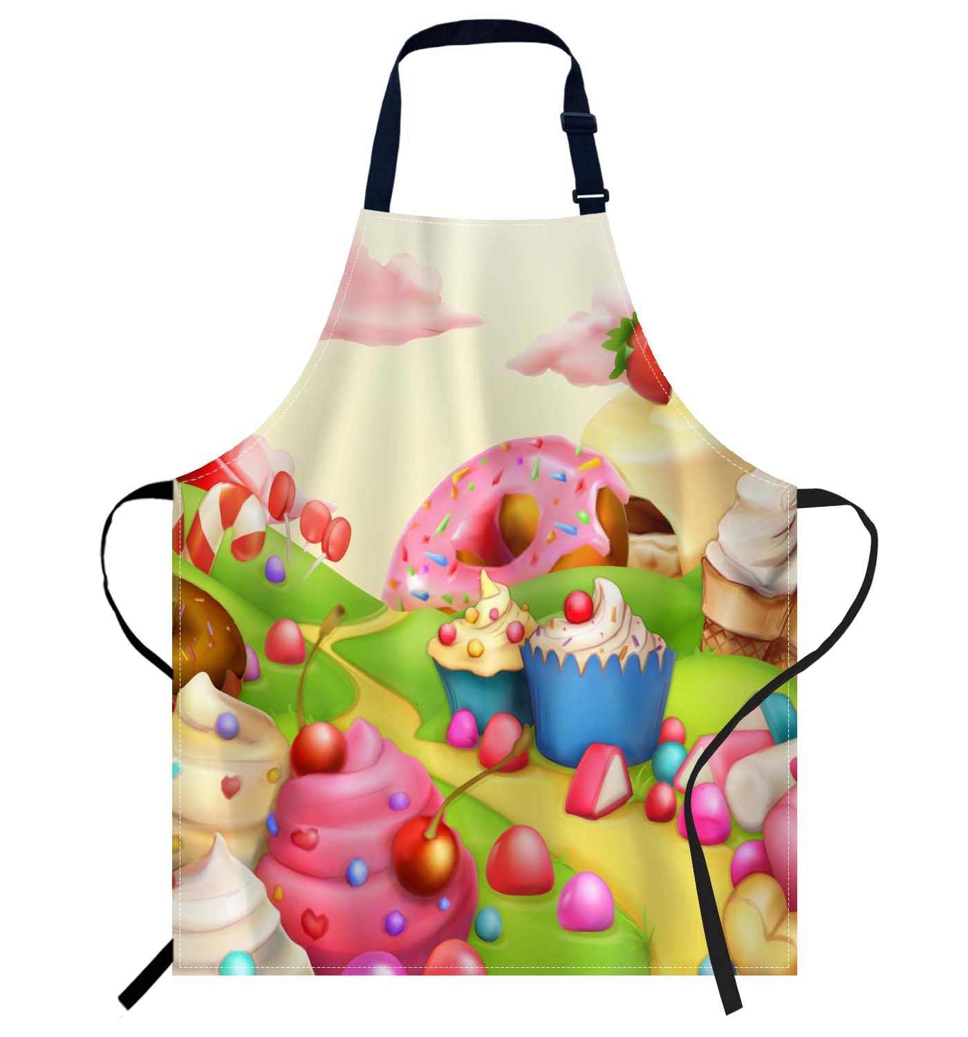 Smooffly Sweet Landscape Apron Adjustable Bib Chef Aprons Cooking Apron Unisex Women Men Aprons Perfect for Home Kitchen, Baking, Gardening, Restaurant, Coffee house BBQ