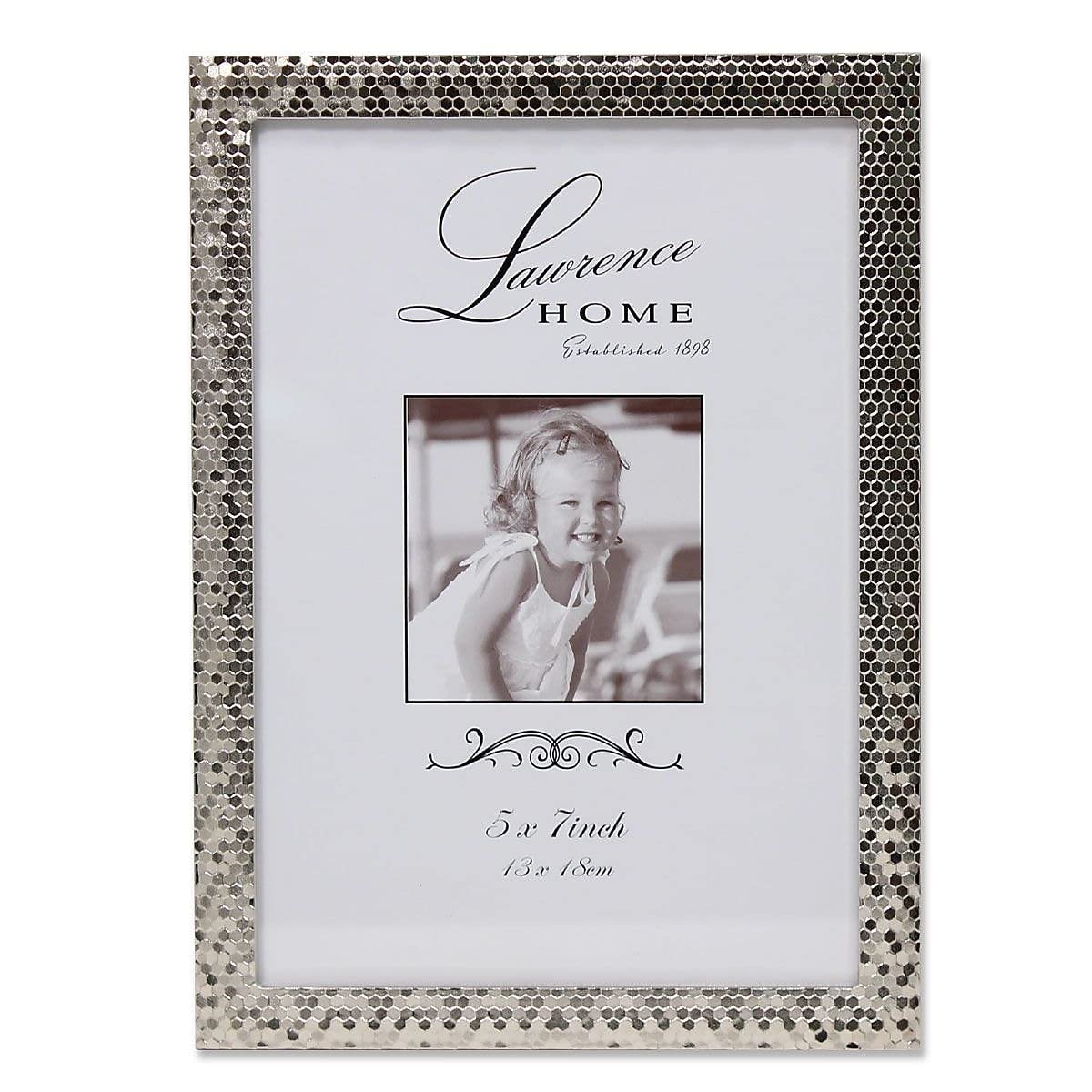 Lawrence Frames 710857 Shimmer Silver Metal 7.52 x 5.55-Inch Picture Frame