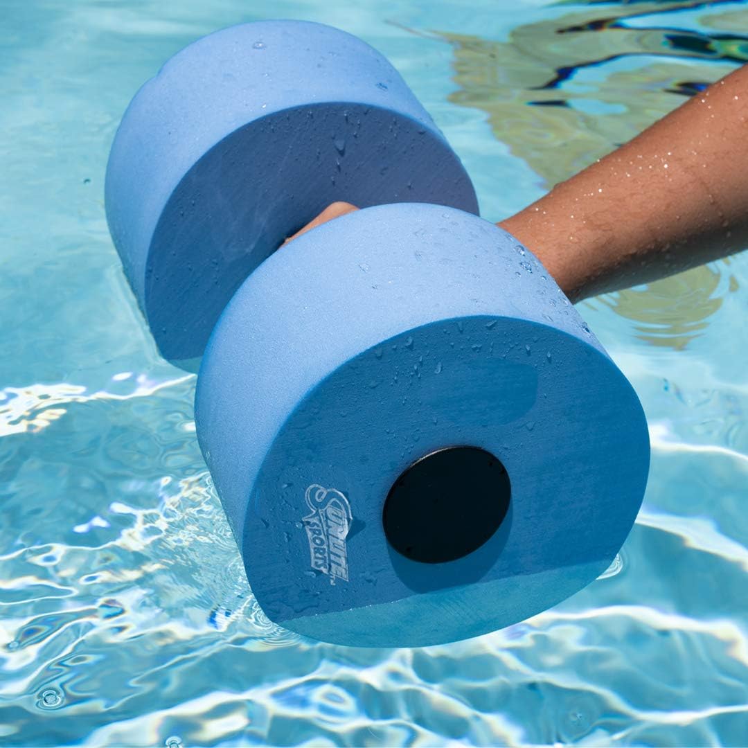 Sunlite Sports High-Density EVA-Foam Dumbbell Set - Soft Padded - Water Aerobics, Aqua Therapy, Pool Fitness, Water Exercise - Advanced Size (Blue, Large) : Sports & Outdoors