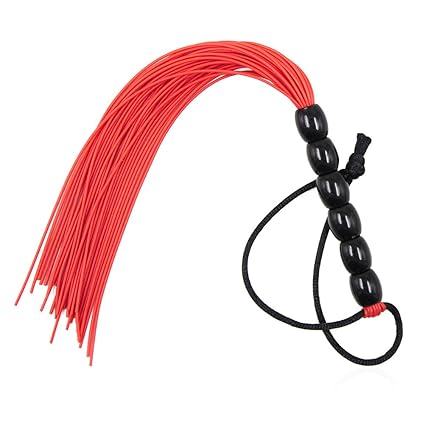 LUOEM Quasten Leder Peitsche für Rollenspiel Adult Games Kostüm Zubehör Paare Sex Spielzeug (rot)