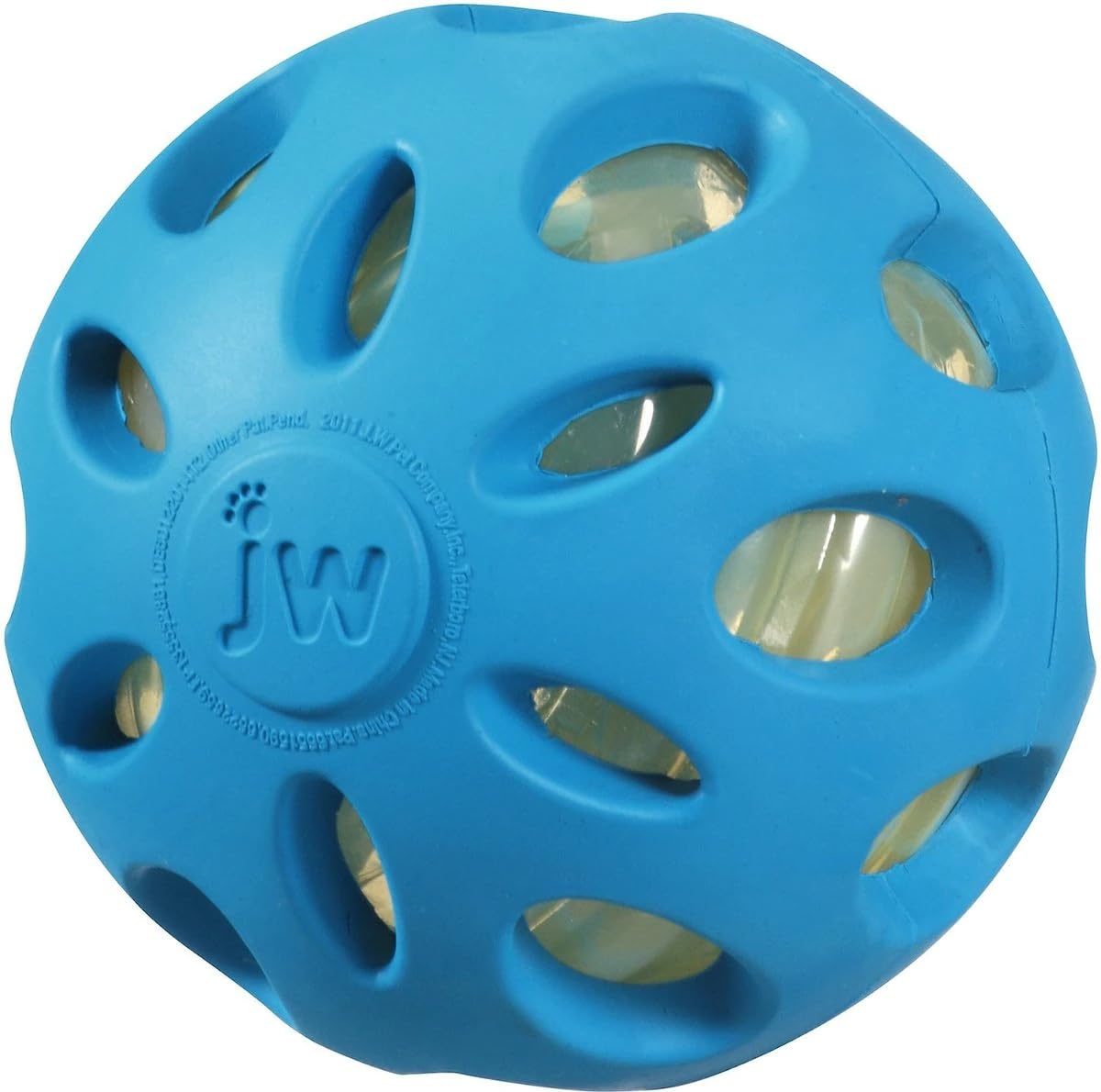 JW Crackle Ball Small By Rubber Ball with A Plastic Bottled Heart For Dogs
