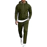 LecGee Men's Fleece Tracksuits 2 Piece Outfits Long Sleeve Full Zip Hoodie and Sweatpants Jogging Suits Sets for Men