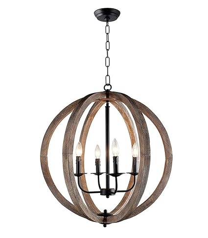 Wood orb light