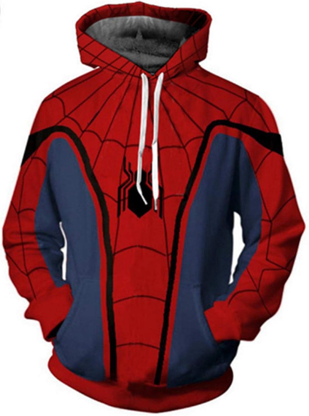 SQDWYA Sudadera con Capucha 3D, Marvel Spider Series Head Suéter 3D