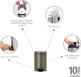 Brabantia newIcon Pedal Bin 3 L Platinum with Plastic Inner Bucket view 2