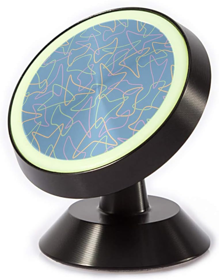 Tinmun Magnetic Phone Car Mount, Retro 1950S Shapes Pattern Boomerang Universal Car Phone Holder for Dashboard