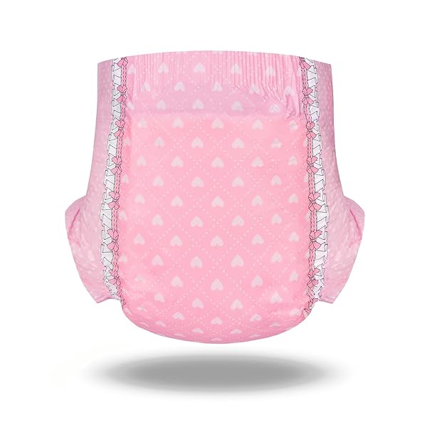 LITTLEFORBIG PRINTED ADULT BRIEF DIAPERS 10 PIECES – BLUSHING BABY PINK(XL)