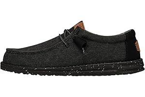HEYDUDE Men's Wally Washed Canvas, Men’s Shoes, Slip-on Loafers, Comfortable & Light-Weight