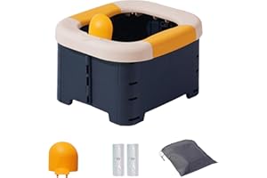 DIJIAMEIYA Portable Potty for Toddler Travel,Foldable Travel Potty for Boys Girls Emergency Toilets for Car,Outdoor,Camping and Indoor Seat with Storage Bag（Bean Paste Powder）