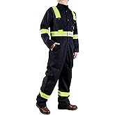 BOCOMAL FR Coverall High Visibility 6oz Lightweight Rip-Stop Flame Resistant/Fire Retardant High Vis Coveralls