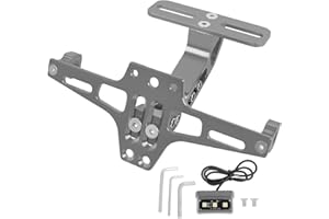 HAONEL Motorcycle License Plate Bracket Holder CNC Aluminum Titanium Universal Fender Eliminator Kit with Plate Light