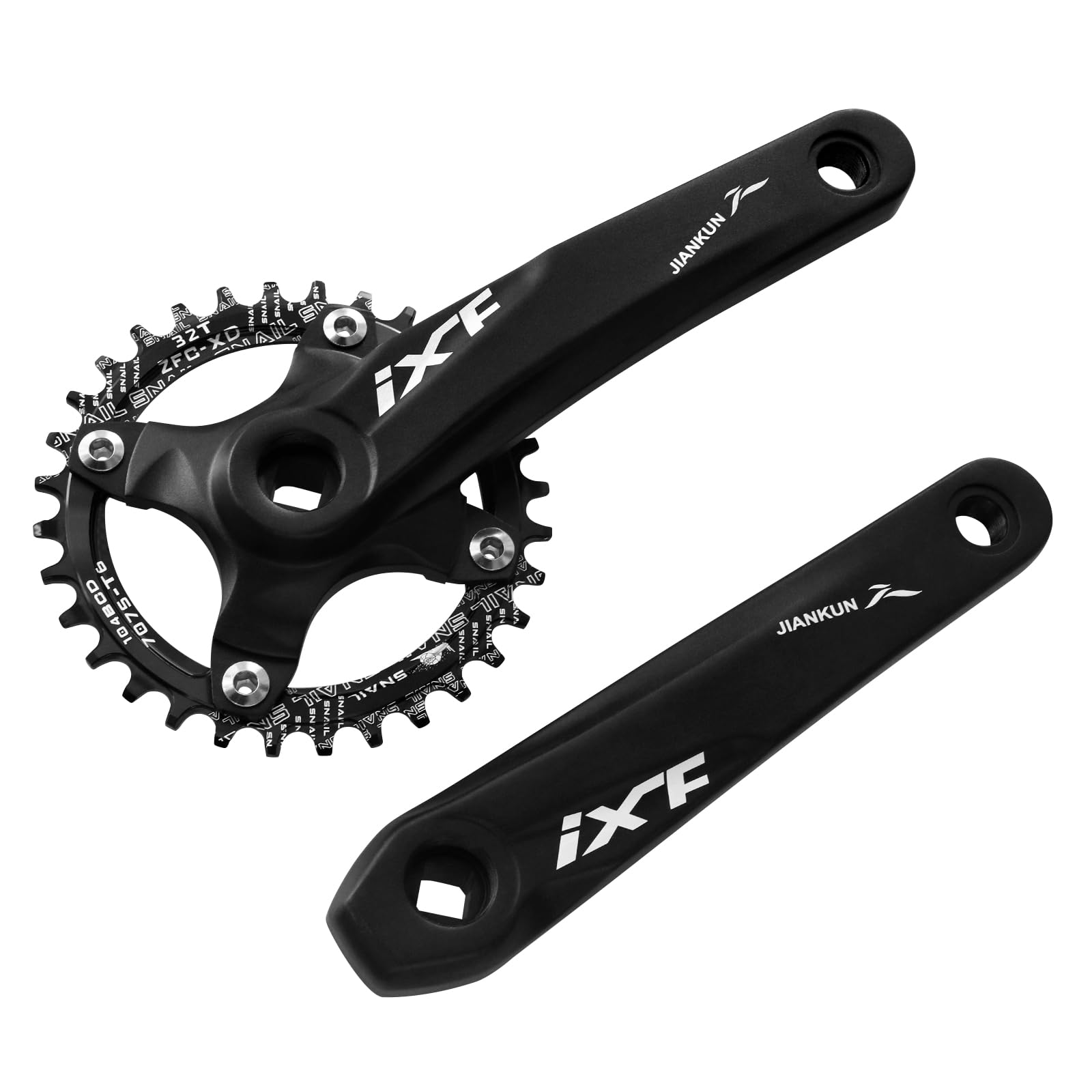ZTZ Bike Crankset Square Taper Crank Set for 8/9/10/11 Speeds, Mountain Bike Crankset 170MM Arm 104 BCD 32/34/36/38 Round Chainring Compatible With Single and Dual-Disc Systems