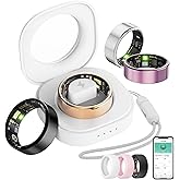 Smart Ring for Women Men, Health Tracker with Heart Rate/Blood Oxygen/Blood Pressure/Sleep Monitoring/Step Counting, IP68 Waterproof Fitness Ring, No App Fees for iPhone & Android (Silver, 6#)