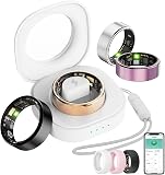 Smart Ring For Women Men, Health Tracker with Heart Rate/Blood Oxygen/Blood Pressure/Sleep Monitoring/Step Counting, IP68 Waterproof Fitness ring, No App Fees for iPhone & Android (Silver, 11#)