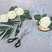 Meiliy 60pcs Artificial Flowers Ivory Roses Real Looking Foam Roses Bulk w/Stem for DIY Wedding Bouquets Corsages Centerpieces Arrangements Baby Shower Cake Flower Decorations