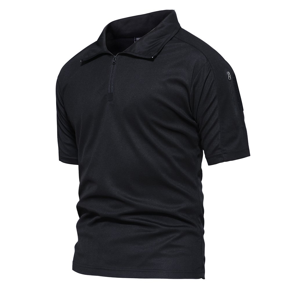 TACVASEN Men's Performance Top Tactical Polo Hiking Short Sleeve