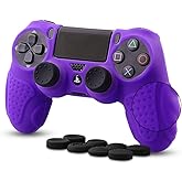 CHINFAI PS4 Controller DualShock4 Skin Grip Anti-Slip Silicone Cover Protector Case for Sony PS4/PS4 Slim/PS4 Pro Controller with 8 Thumb Grips (Purple)