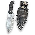 Handmade Damascus Steel Blade Hunting Skinning Knife with sheath10 inch Fixed Blade Knives For Men1220