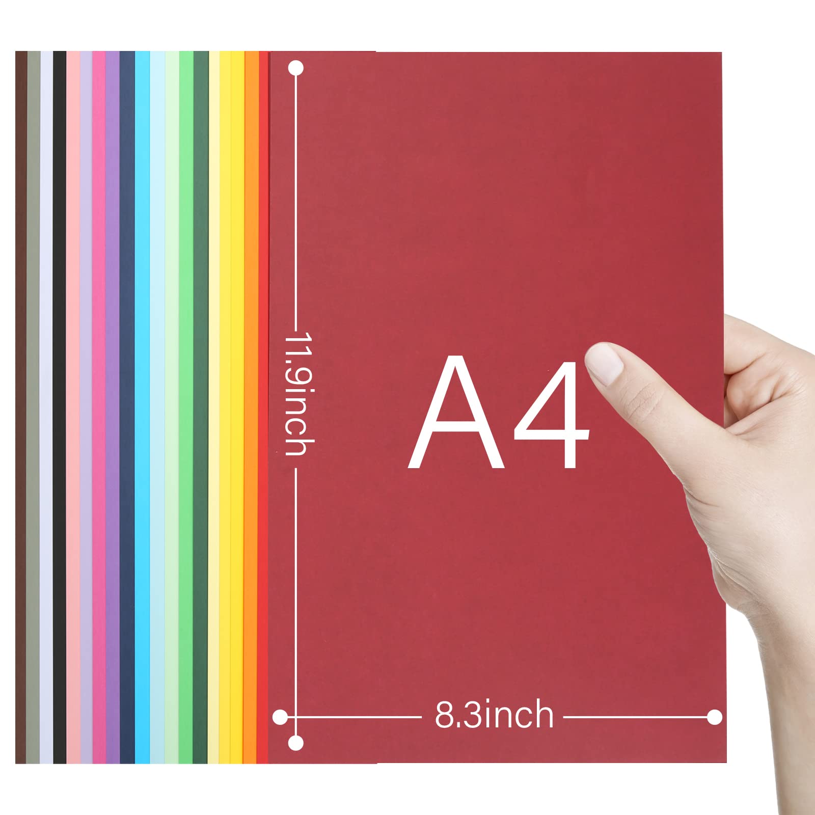Shindel 100 Sheets Colored Cardstock, 8.5 x 11 Inches Premiun Cardstock 230gsm Lightweight Cardstock for DIY Craft Projects Back to School Supplies