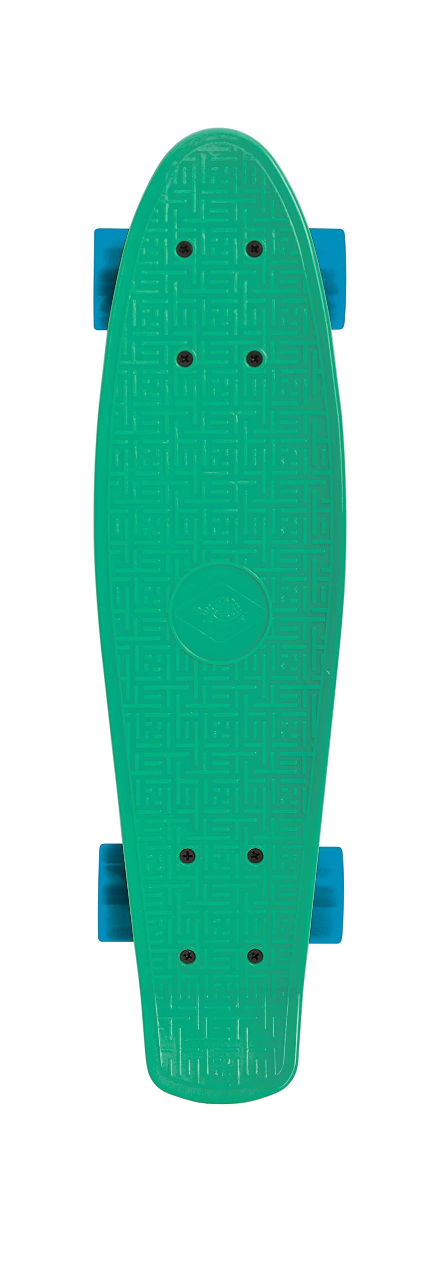 Schildkröt Retro Skateboard, Premium Board with Plastic Deck, Durable Robust PP, ABEC7, Aluminum Axles, PU Wheels, Non-Slip Stand, Color: Green, 510701