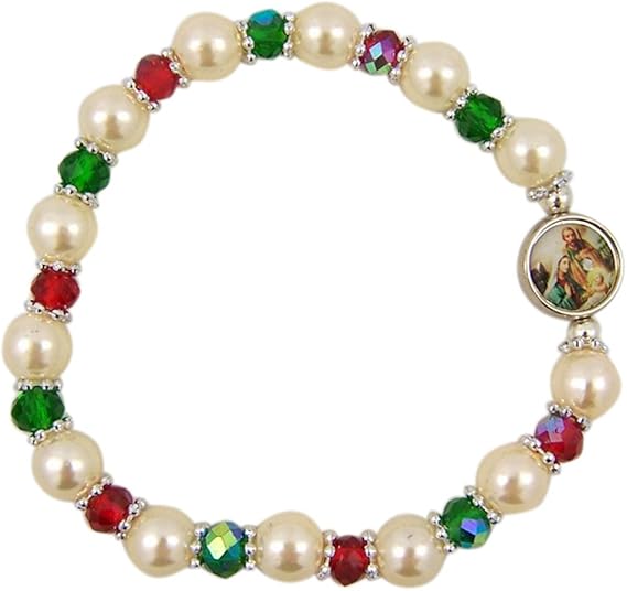 Religious Jewelry for Women, Acrylic Bead Christmas Stretch