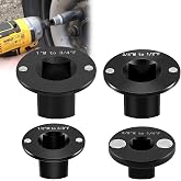 RULLINE 4Pc Low Profile Socket Adapter Set &ndash; 1" to 1/4", Cr-Moly | 4-Piece Low Profile Impact Socket Adapter Set Magnetic Insert Cr-Moly Steel Rust-Resistant Drive Converter 1" to 1/4"