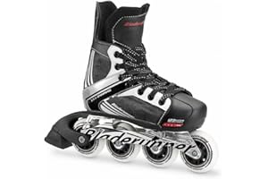 Rollerblade Bladerunner Dynamo Jr Size Adjustable Hockey Inline Skate, Black and Red, Inline Skates