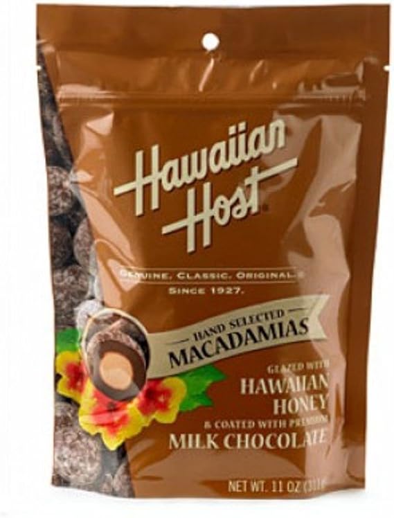 Hawaiian Host MACADAMIA NUTS Covered in Premium Milk