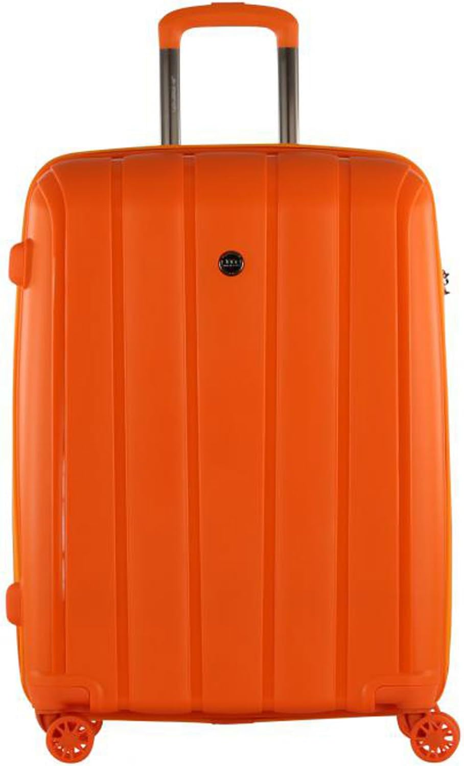 orange hard case luggage