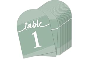 Big Dot of Happiness Sage Green Table Number Cards - Double-Sided 5 x 7 inch Wedding Reception Party Event Cards, Premium Car