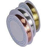 Kenhihi 3-roll Beaded Wire for Jewelry, Craft, Bendable Curve (22 Gauge)