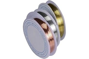 Kenhihi 3-roll, Copper Wire, Beaded Wire for Jewelry Production, Jewelry line, Jewelry Production line, Beaded Wire, Craft line, Jewelry Production line, Bendable Curve (18 Gauge)