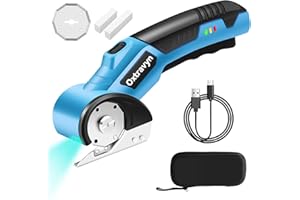 Electric Scissors, Box Cutter, Cardboard Cutters, Cordless Electric Scissors, 320RPM Rotary Cutter, 3000mAh Battery, LED Ligh