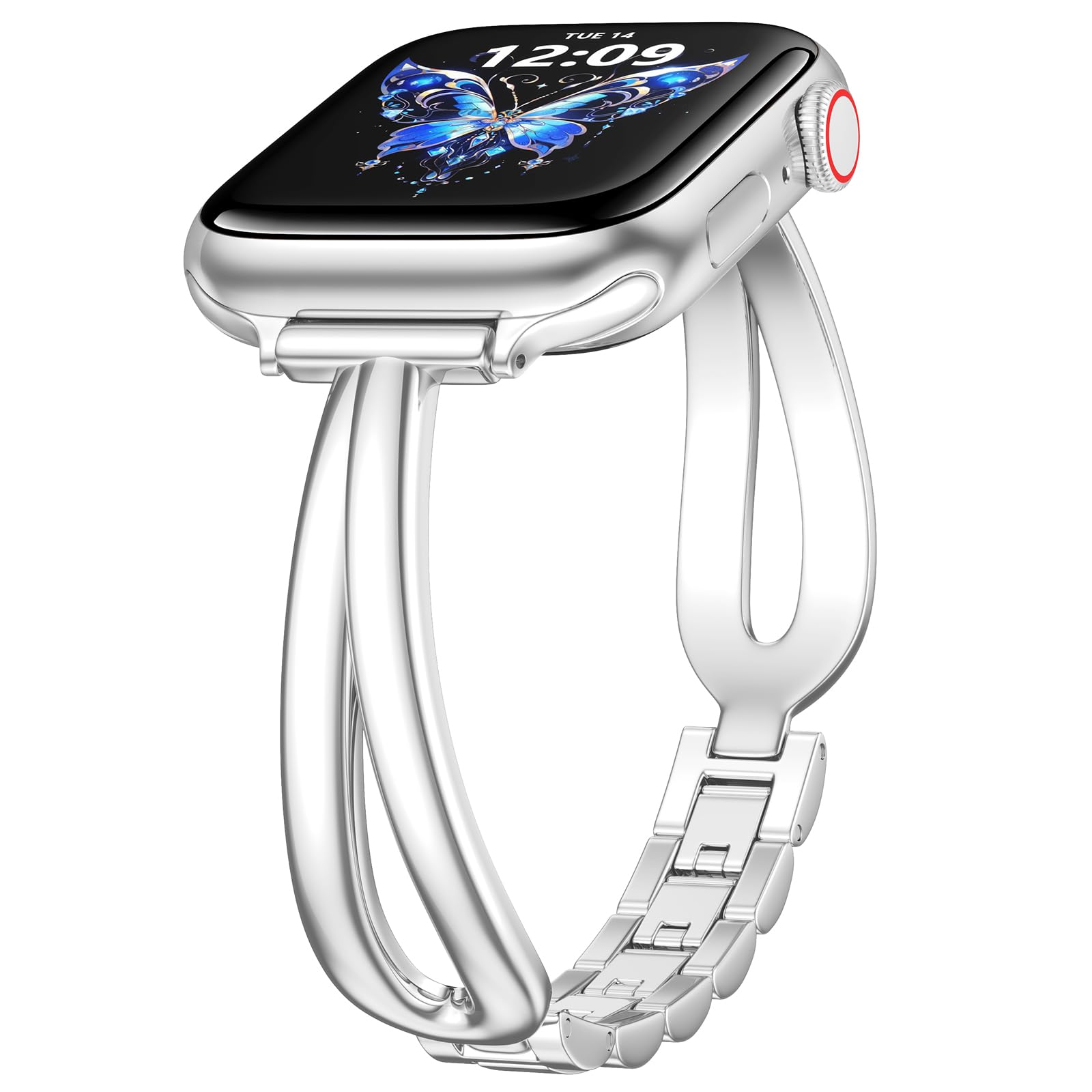 KOREDA Slim Gold Band Compatible with Apple Watch 38mm 40mm 41mm 42mm 44mm 45mm 46mm Women, Thin Metal Strap Dressy Jewelry Bracelet for iWatch Bands Series 11 10 9 8 7 6 5 4 3 SE