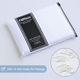 Furlinic Shower Curtain Mould Proof Polyester 200x200cm White 12 Hooks view 7