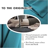 H.Versailtex Blackout Curtains 2 Panels 90x90 Teal Tiebacks view 7