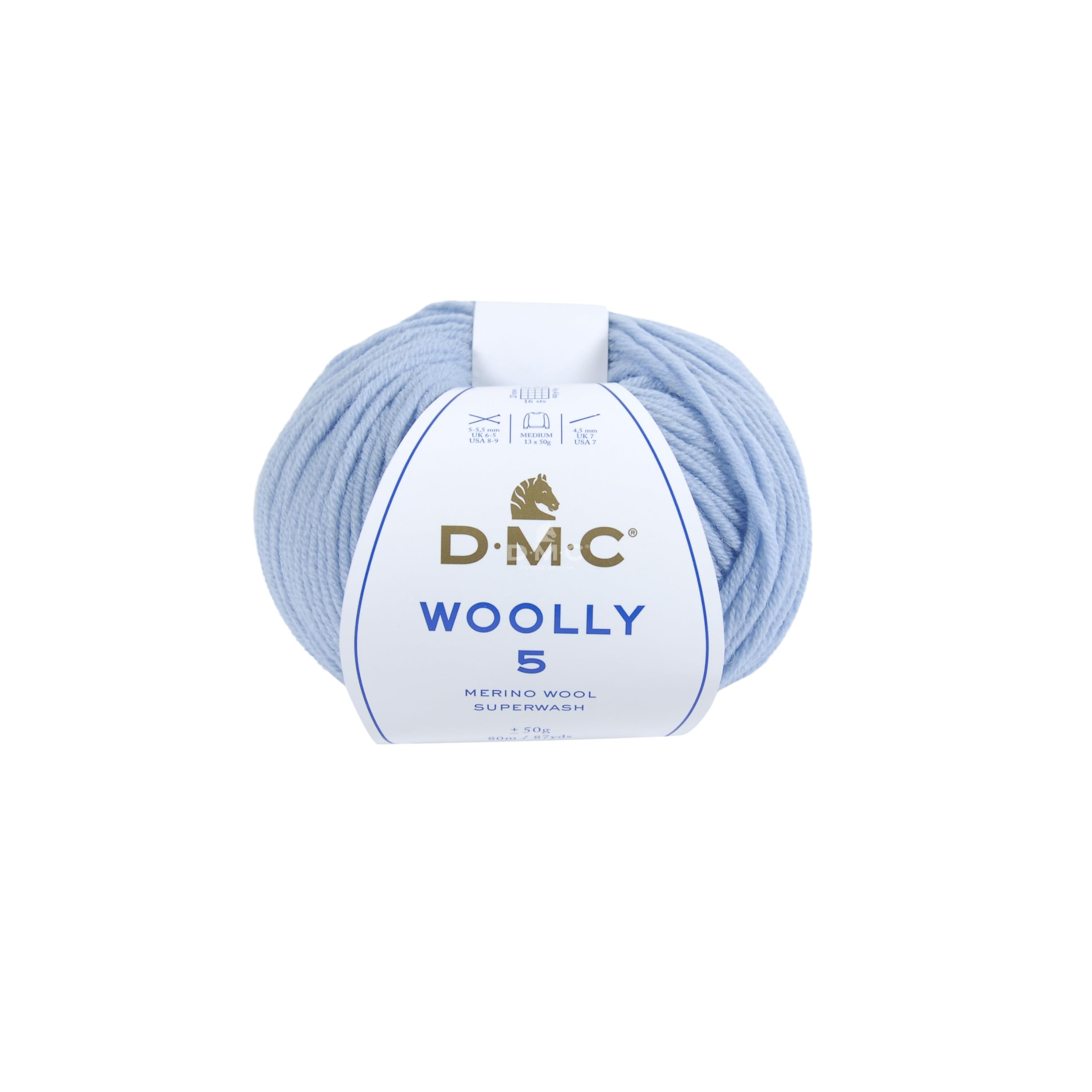 DMC Woolly 5" Merino Wool, Light Blue (71), 50g