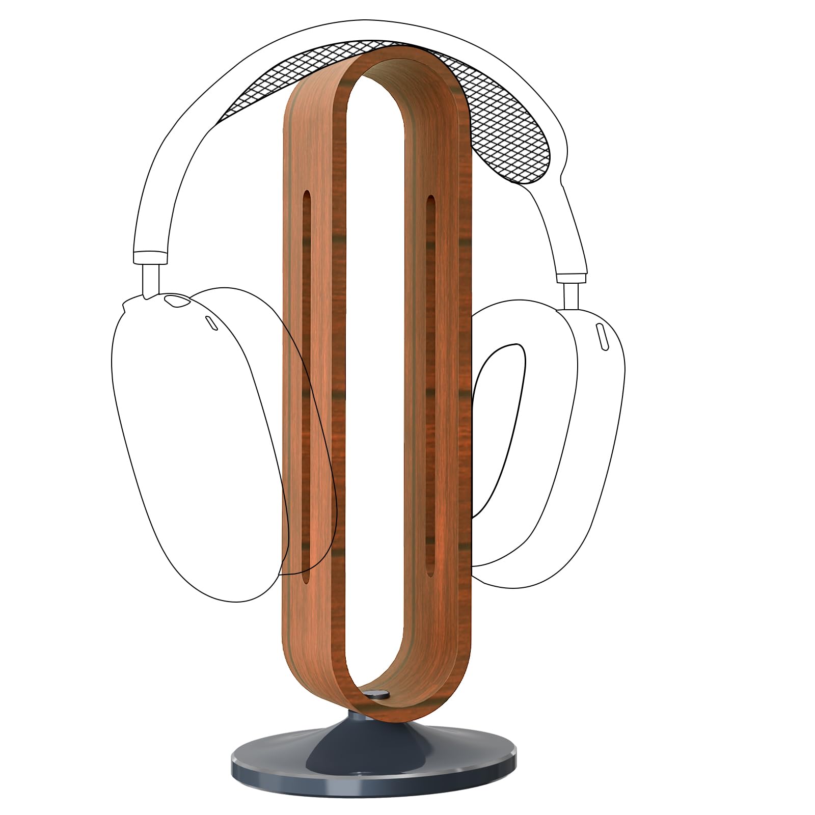 GEEKRIA Wooden | Aluminum Alloy Headphones Stand for Over-Ear Headphones, Gaming Headset Holder, Desk Display Hanger with Solid Heavy Base Compatible with Sony, Bose, AKG, JBL (Walnut)