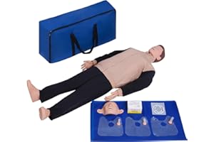 SFXYJ CPR Manikins Dummy Training Kit, Professional CPR Dummies Test Dummies Adult with Medium Skin MCR Med-ical Accessories, CPR Training Set for Classroom or Research Centers