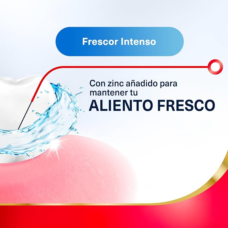 Enjuague Bucal, Cuidado Diario de las Encías, Frescor Intenso, 0% Alcohol, Pack de 2x500 ml