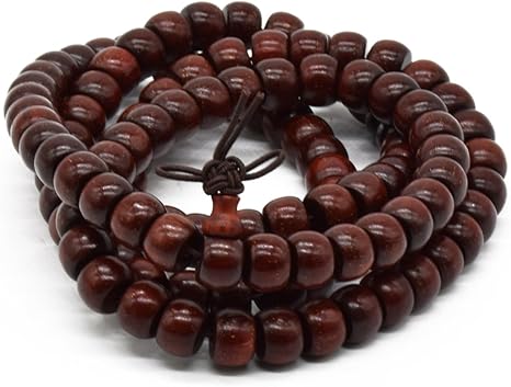 Amazon Rel Goods 天然木小葉紫檀数珠 天然素材ザンビア血檀手串 男性用女性用 人気念珠 上品な装飾品腕輪念珠 ファッションでモダンなブレスレット 6mm 8mm 108玉アップルビーズ 数珠 オンライン通販