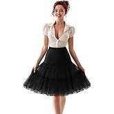 CHERRY LOVE Knee Length Petticoat 50S Vintage Underskirt 26inch Crinoline Petticoat Short Slips