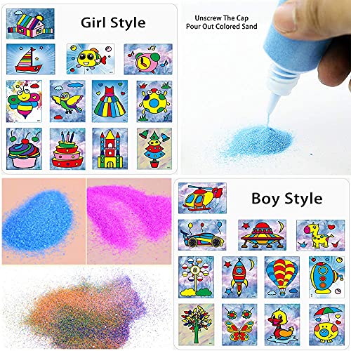 Excefore Art Sand,1.25Oz Colored Sand Bottles,Sand Arts And Crafts Kit,Scenic For Kids,Diy Painting,Wedding Decoration, Decorations Crafty Collection Bottles,12 Pcs