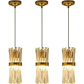Ken & Ricky Pendant Lights Kitchen Island Gold 3 Pack,Crystal Pendant Lighting Over Island,Modern Pendant Light Fixtures for 