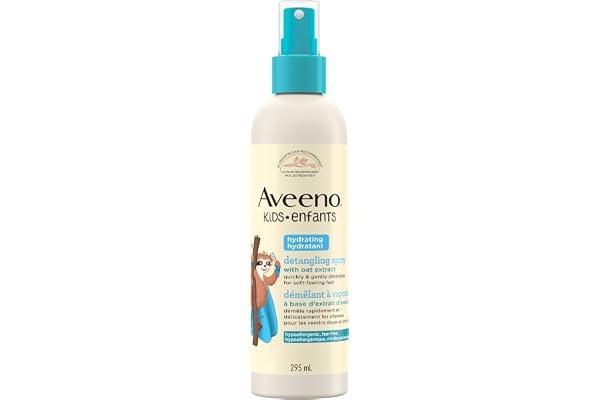 Aveeno(R) Kids Hydrating Detangling Spray with Oat Extract, Quickly & Gently Detangles Kids' Hair, Tear-Free & Suitable for S